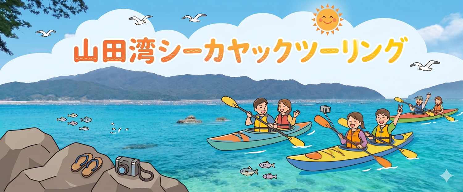 【経験者向け】山田湾シーカヤックツーリング：無人島周辺と湾奥の風景を訪ねて