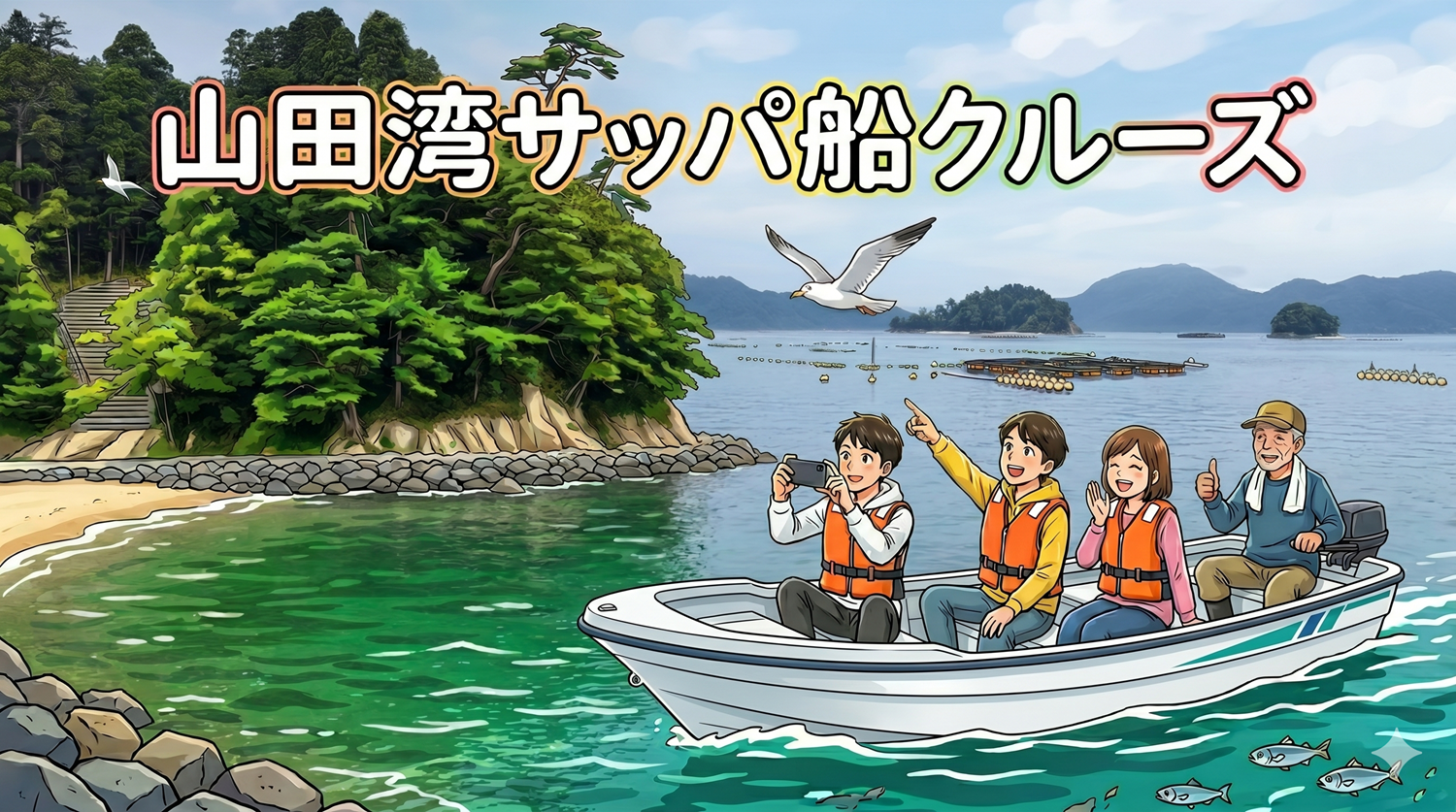 【漁師の小船で行く】海面がそこに見える臨場感と疾走！山田湾サッパ船クルーズ